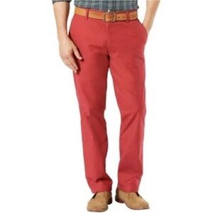 Nautica Men 36x30 mineral Red Deck pants Stretch Classic Fit NWT
